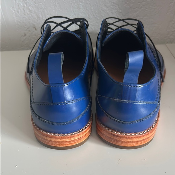 👞 LAST The Last Shoemaker | Handmade Blue Leather Oxford Shoes - Picture 5 of 6